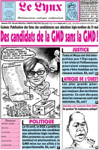 Actualité: La Une du Lynx N° 1775 du lundi 20 avril en kiosque