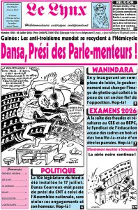 Actualité: La Une du Lynx N° 1788 en kiosques au ministère de l&rsquo;Urbanisme, à la Pâtisserie centrale, à Dixinn-Terrasse, à la pharmacie Diaguissa…
