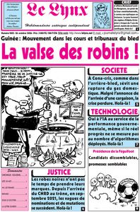 Actualité: La Une du Lynx N° 1802 du 26 octobre en kiosque (ministère de l&rsquo;Urbanisme, Pâtisserie-centrale, Dixinn-Terrasse, pharmacie Diaguissa…)